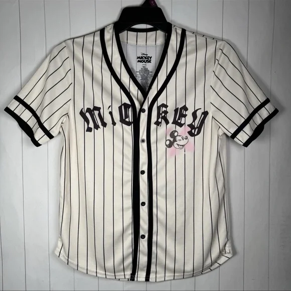 Disney Adult Mickey Mouse Baseball Jersey Sporty Collector’s Shirt Women’s XS - Picture 1 of 3